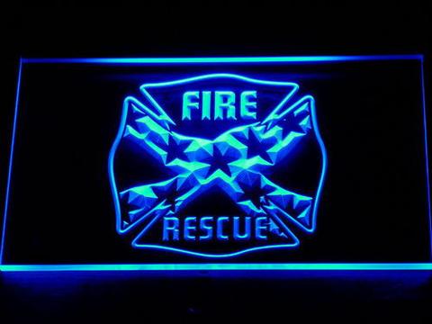 Fire Rescue Confederate Flag LED Neon Sign